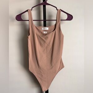 Babaton by Aritzia Square Neck Tan Bodysuit